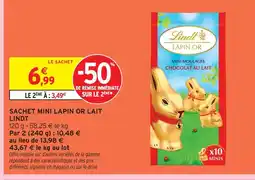 Intermarché Lindt sachet mini lapin or lait offre