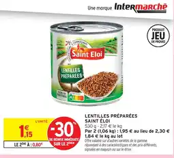 Intermarché Saint eloi lentilles préparées offre
