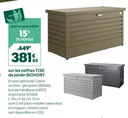 Truffaut Biohort coffre de jardin t130 offre