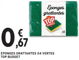 Intermarché Top budget eponges grattantes x4 vertes offre
