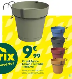 Truffaut Truffaut kit pot agape balcon + accroche offre