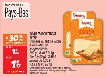Netto Netto gouda tranchettes x8 offre