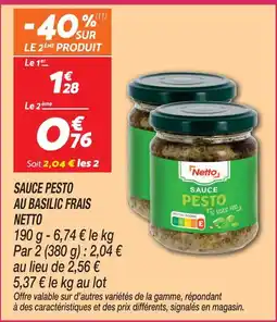 Netto Netto sauce pesto au basilic frais offre