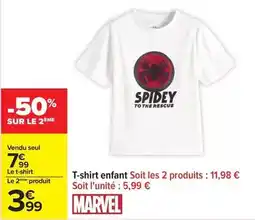 Carrefour Marvel - t-shirt enfant soit les 2 produits offre