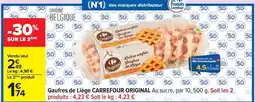 Carrefour Carrefour - gaufres de l'îge original au sucre, 10,50g offre