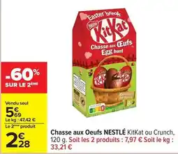 Carrefour Nestlé - chasse aux oeufs kitkat ou crunch offre
