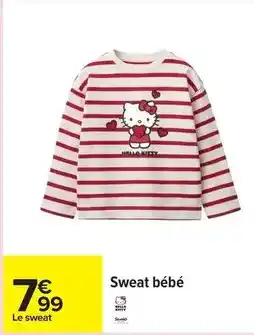 Carrefour Hello kitty - sweat bébé offre