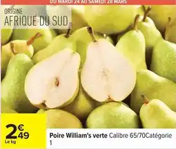 Carrefour Mars - poire william's verte calibre 65/70catégori offre