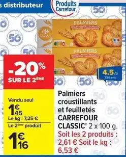Carrefour Carrefour - palmiers croustillants et feuilletés offre