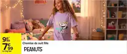 Carrefour Chemise de nuit fille peanuts offre