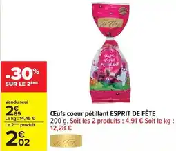 Carrefour Esprit de fête - oeufs coeur pétillant offre