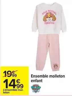 Carrefour Ensemble molleton enfant offre
