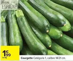 Carrefour Courgette categorie 1 calibre offre