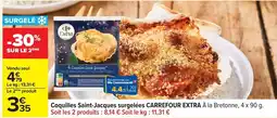 Carrefour Carrefour - coquilles saint-jacques surgelées extra à la bretonne offre