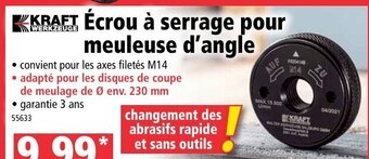Norma Écrou à serrage pour meuleuse d'angle offre