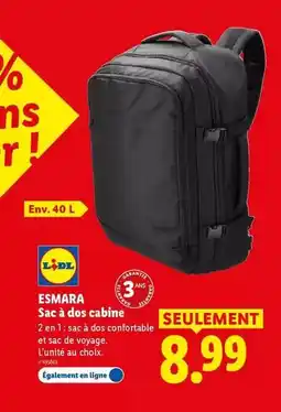 Lidl Lidl - saca à dos cabine offre