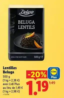 Lidl Deluxe - lentilles beliga offre