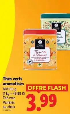 Lidl Voyage des sens - thés verts aromatisées offre