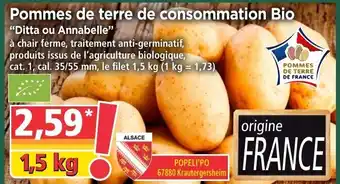 Norma Pommes de terre de consommation bio offre