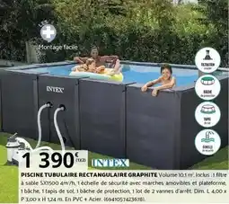 Bricomarché PISCINE TUBULAIRE RECTANGULAIRE GRAPHITE offre