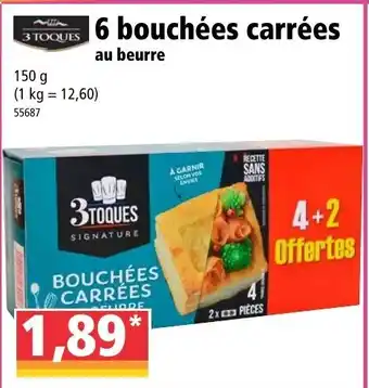 6 Bouchées carrées