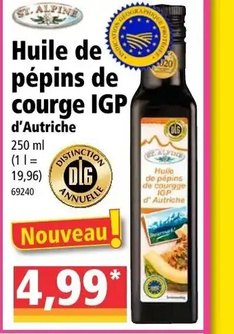 Norma Huile de pépins de courge IGP offre
