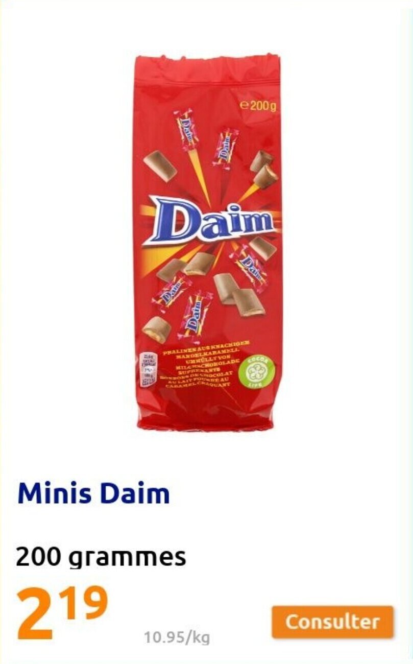 Promo Minis daim chez Action