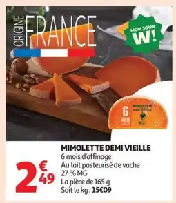 Auchan Mimolette Demi Vieille offre