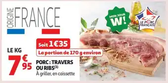 Auchan Porc : Travers Ou Ribs offre