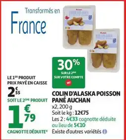 Auchan COLIN D'ALASKA POISSON PANÉ AUCHAN offre