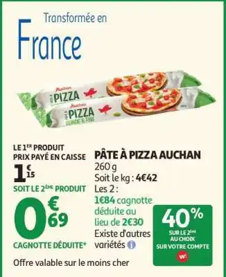 Auchan Pâte À Pizza Auchan offre
