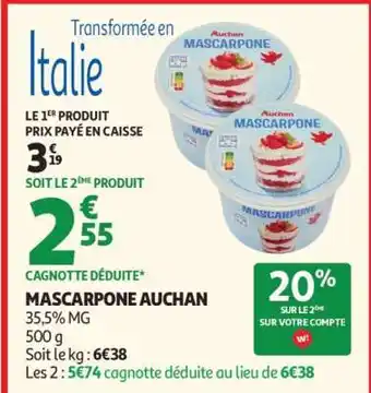 Auchan Mascarpone Auchan offre