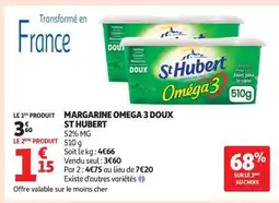 Auchan Margarine Oméga 3 Doux St Hubert offre