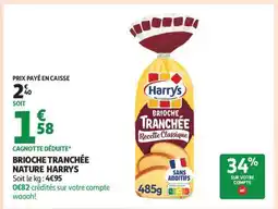 Auchan BRIOCHE TRANCHÉE NATURE HARRYS offre