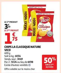 Auchan CHIPS LA CLASSIQUE NATURE VICO offre