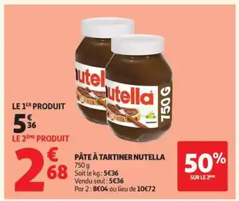 Auchan Pâte À Tartiner Nutella offre