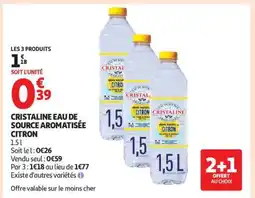 Auchan CRISTALINE EAU DE SOURCE AROMATISÉE CITRON offre