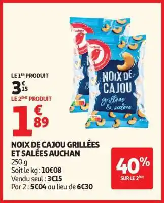 Auchan Noix De Cajou Grillées Et Salées Auchan offre