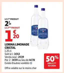 Auchan LORINA LIMONADE CRISTAL offre