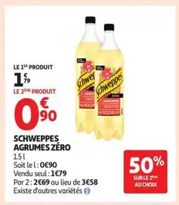 Auchan Schweppes Agrumes Zéro offre