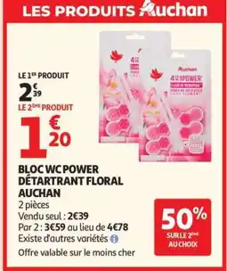 Auchan BLOC WC POWER DÉTARTRANT FLORAL AUCHAN offre