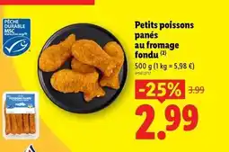 Lidl Durable - petits poissons panés au fromage fondu offre