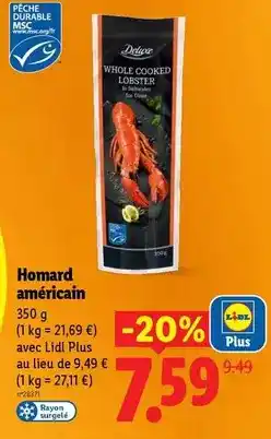 Lidl Deluxe - homard american offre