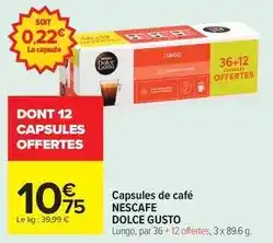 Carrefour Drive Nescafé - capsules de café offre