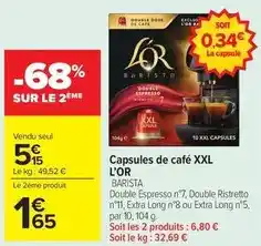 Carrefour Drive L'or - capsules de café xxl offre