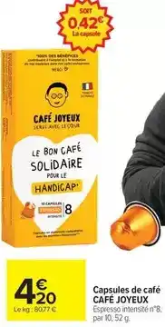 Carrefour Drive Merci - capsules de café offre