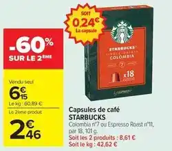 Carrefour Drive Starbucks - capsules de café offre