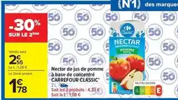 Carrefour Drive Carrefour - nectar de jus de pomme à base de concentré classic offre