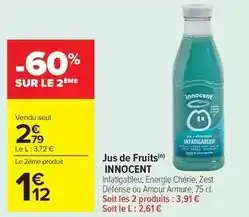 Carrefour Drive Innocent - jus de fruits offre
