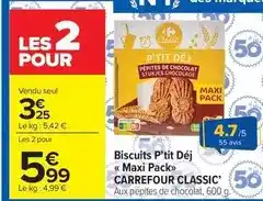Carrefour Drive Carrefour - biscuits p'tit déj maxi packclassic' offre